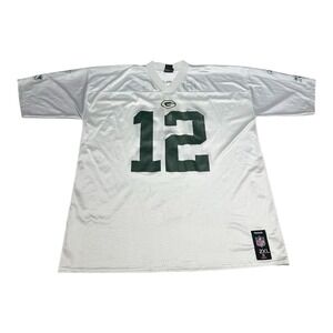 Reebok Aaron Rodgers Jersey Men's Size XXL White Super Bowl XLV NFL Football #12